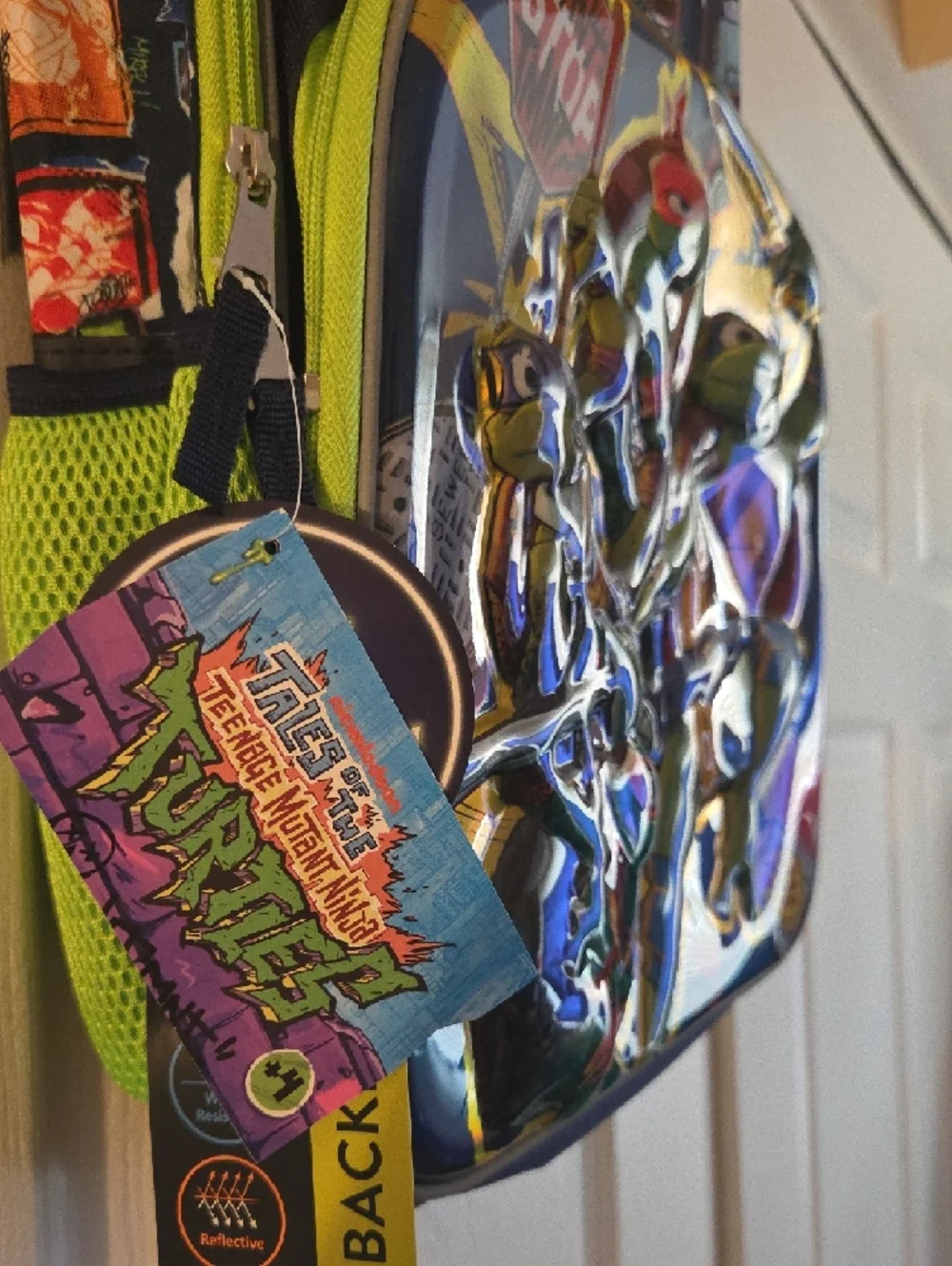 Nickelodeon TMNT Kids Backpack in Navy Blue & Lime Green